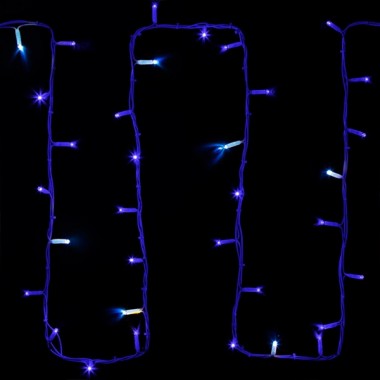 Купить Гирлянда модульная Дюраплей LED 20м 200LED Синяя, белый каучук, каждый 5-й диод мерцающий/Flashing