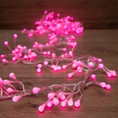 Гирлянда "Мишура LED" 6 м прозрачный ПВХ, 576LED 230V цвет розовый