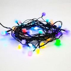 Гирлянда "Мультишарики" D15мм 5м, темно-зеленый ПВХ, 30LED, цвет RGB 230V