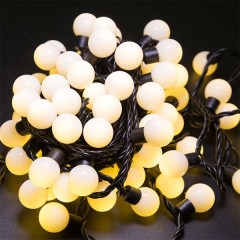 Гирлянда "Мультишарики" D23мм, 10м, черный ПВХ, IP65 230V 80LED, цвет теплый белый