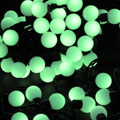 Гирлянда "Мультишарики" D17,5мм, 20м, черный ПВХ, 200LED, цвет зеленый, IP65 24V