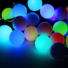 Гирлянда "Мультишарики" D45мм, 10м, черный ПВХ, IP65 230V 40LED, цвет RGB