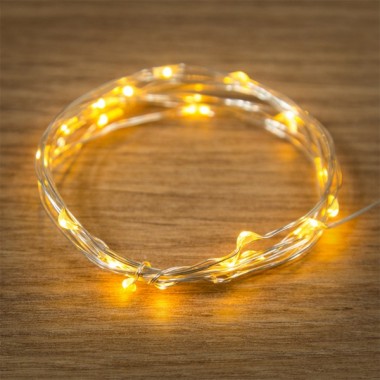 Купить Гирлянда Роса, 2 м, 20 LED, цвет желтый работа от 2 батареек CR2032 в комплекте