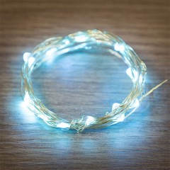 Гирлянда "Роса", 2 м, 20 LED, цвет белый работа от 2 батареек CR2032 в комплекте