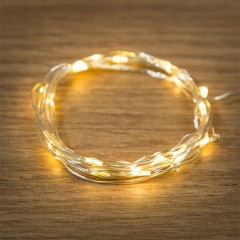 Гирлянда "Роса", 2 м, 20 LED, цвет теплый белый работа от 2 батареек CR2032 в комплекте
