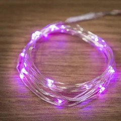 Гирлянда "Роса", 2 м, 20 LED, цвет розовый работа от 2 батареек CR2032 в комплекте
