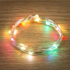 Гирлянда "Роса", 2 м, 20 LED, цвет RGB работа от 2 батареек CR2032 в комплекте