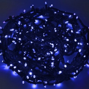 Гирлянда Твинкл Лайт 20м, черный КАУЧУК, 240LED, 230V IP67 цвет синий