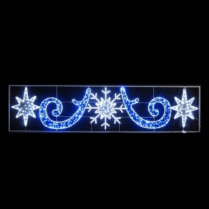 Фигура световая LED "Снежинка со звездами" цвет белый, размер 5х1.2м IP65