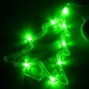 Обзор Фигура светодиодная Елочка на присоске с подвесом, цвет зеленый