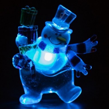 Купить Снеговик с подарком RGB на присоске