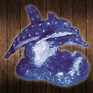 Акриловая светодиодная фигура "Синие дельфины" 65х48х48см 136LED 9W 24V IP44
