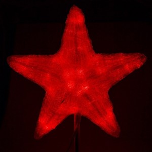 Обзор Акриловая светодиодная фигура Звезда красная 30см 45LED 6W 230V IP65 от -40 до +50