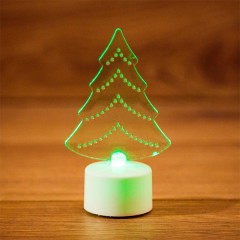 Фигура светодиодная на подставке "Елочка 2D" 1LED RGB 10см Питание от 3 AG13(LR44) (в комплекте)