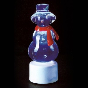 Фигура светодиодная на подставке "Снеговик с шарфом" 1LED RGB 10см Питание от 3 LR44 (в комплекте)