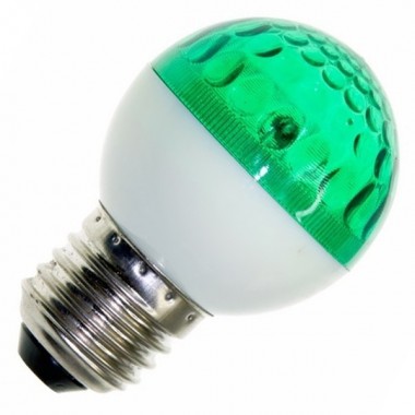 Обзор Лампа строб e27 D50мм зеленая