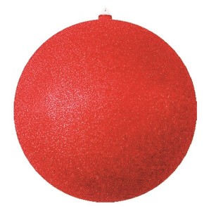 Елочная фигура "Шар с блестками", 20 см, цвет красный