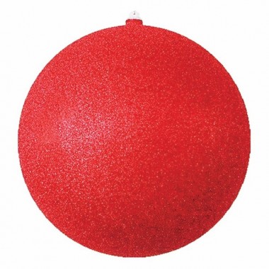 Обзор Елочная фигура Шар с блестками, 30 см, цвет красный
