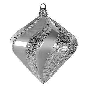 Елочная фигура Алмаз, 15 см, цвет серебряный