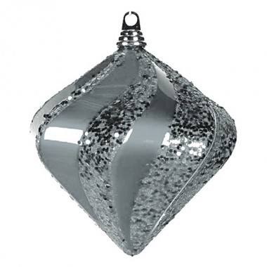 Купить Елочная фигура Алмаз, 20 см, цвет серебряный
