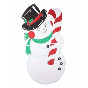 Отзывы Фигура Снеговик в шляпе 175*90 см, цвет белый