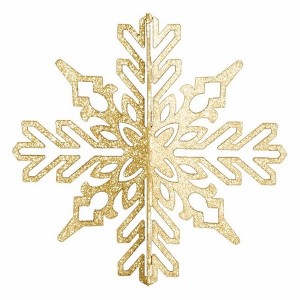 Обзор Елочная фигура Снежинка ажурная 3D, 23 см, цвет золотой