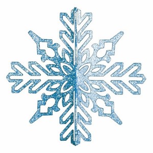 Купить Елочная фигура Снежинка ажурная 3D, 23 см, цвет синий
