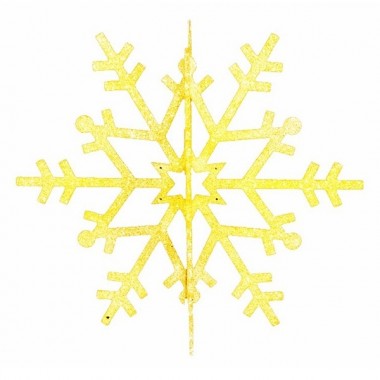 Обзор Елочная фигура Снежинка резная 3D, 31 см, цвет золотой