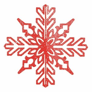 Купить Елочная фигура Снежинка ажурная 3D, 35 см, цвет красный