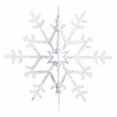 Елочная фигура "Снежинка резная 3D", 31 см, цвет белый