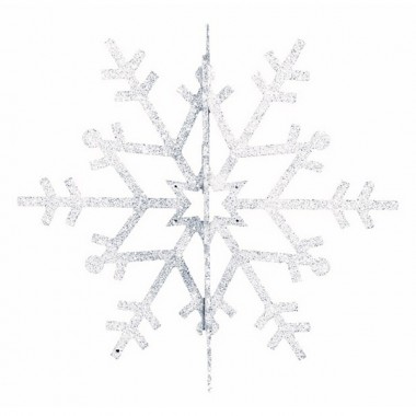 Отзывы Елочная фигура Снежинка резная 3D, 31 см, цвет белый