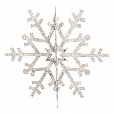 Купить Елочная фигура Снежинка резная 3D, 46 см, цвет белый