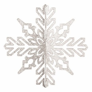 Купить Елочная фигура Снежинка ажурная 3D, 46 см, цвет белый
