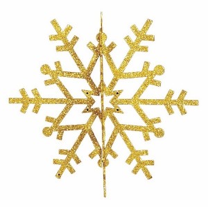 Отзывы Елочная фигура Снежинка резная 3D, 61 см, цвет золотой