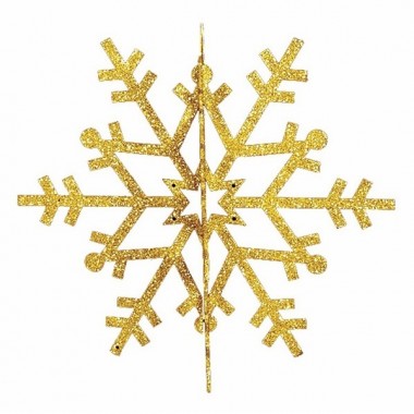 Отзывы Елочная фигура Снежинка резная 3D, 61 см, цвет золотой