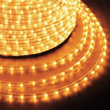 Обзор Светодиодный дюралайт 2W желтый 24 LED/1,6Вт/м, постоянное свечение, D13мм, бухта 100м
