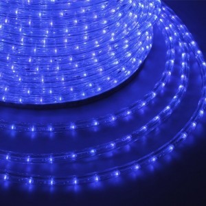 Светодиодный дюралайт 2W синий 36 LED/2,4Вт/м, постоянное свечение, D13мм, бухта 100м