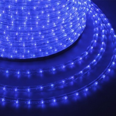 Обзор Светодиодный дюралайт 2W синий 24 LED/1,6Вт/м, постоянное свечение, D10мм, бухта 100м