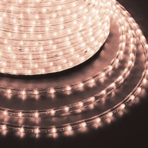 Светодиодный дюралайт 2W розовое золото36 LED/2,4Вт/м, постоянное свечение, D13мм, бухта 100м