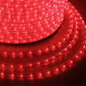 Обзор Светодиодный дюралайт 3W красный 36 LED/2,4Вт/м, свечение с динамикой, D13мм, бухта 100м
