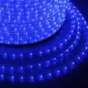 Светодиодный дюралайт 3W синий 36 LED/2,4Вт/м, свечение с динамикой, D13мм, бухта 100м