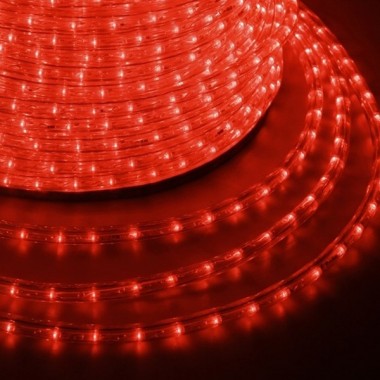 Обзор Светодиодный дюралайт 2W красный 36 LED/2,4Вт/м, эффект мерцания, D13мм, бухта 100м