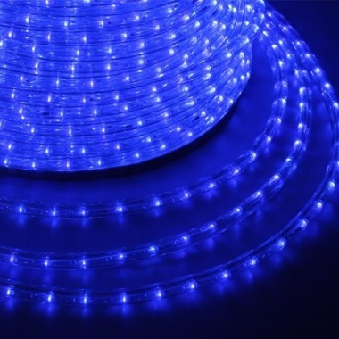 Обзор Светодиодный дюралайт 2W синий 36 LED/2,4Вт/м, эффект мерцания, D13мм, бухта 100м