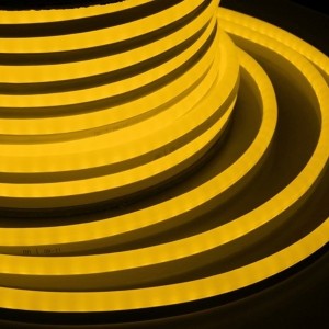 Обзор Неон гибкий LED NEON FLEX желтый 12х26мм 80LED/4Вт/м, IP54 бухта 50м