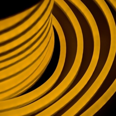 Обзор Гибкий Неон LED желтый 12х26мм 80LED/3,9Вт/м, IP54 оболочка желтая, бухта 50м