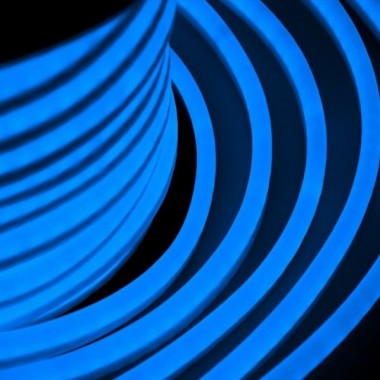 Обзор Гибкий Неон LED синий 12х26мм 80LED/5,3Вт/м, IP54 оболочка синяя, бухта 50м