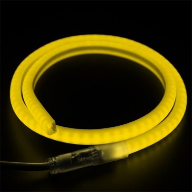 Обзор Гибкий Неон LED SMD жёлтый D-форма 12х12мм, 120LED/9Вт/м, IP65 бухта 100м