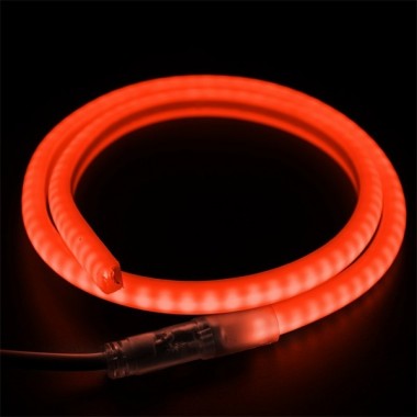 Купить Гибкий Неон LED SMD красный D-форма 12х12мм, 120LED/9Вт/м, IP65 бухта 100м