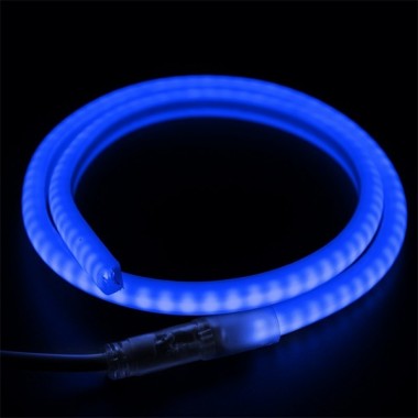 Обзор Гибкий Неон LED SMD синий D-форма 12х12мм, 120LED/9Вт/м, IP65 бухта 100м