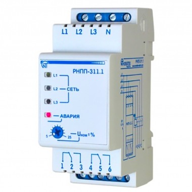 Купить Трехфазное реле напряжения, перекоса и последовательности фаз РНПП-311.1